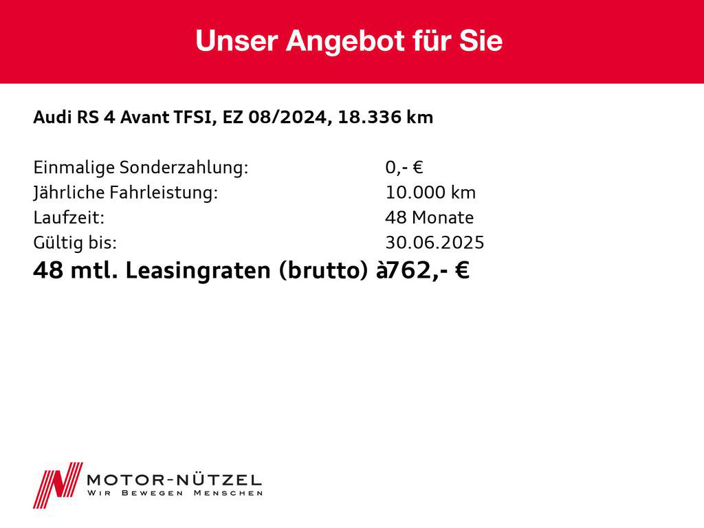 Audi RS4 Avant TFSI MATRIX+NAVI+HuD+B&O+ACC+PANO+20"