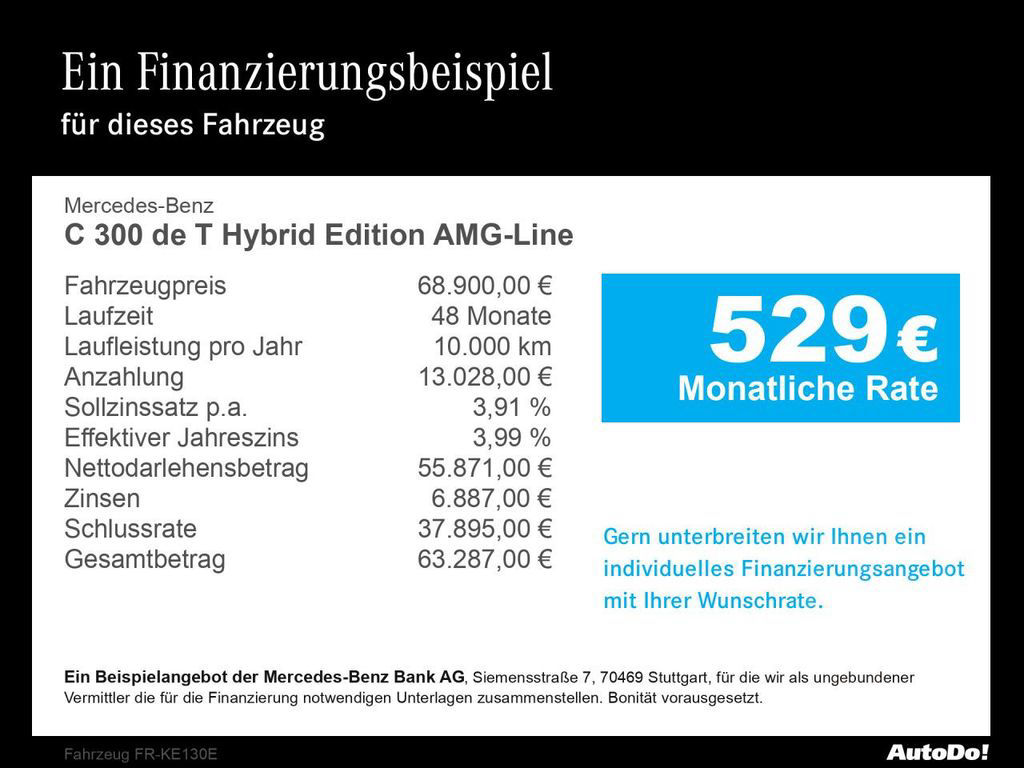 Mercedes-Benz C 300 de T Hybrid Edition AMG-Line 360° Pano
