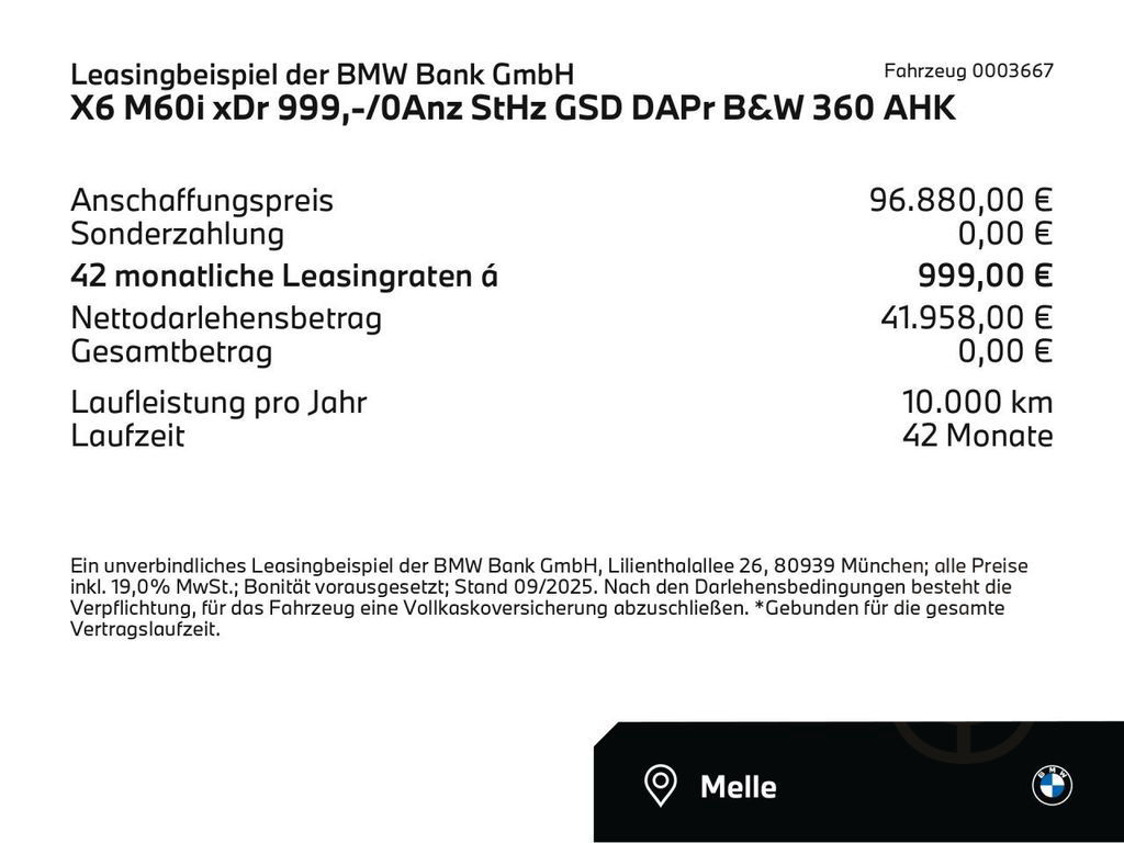 BMW X6 M60i xD 999,-/0Anz StHz Pano DAPr B&W 360 AHK