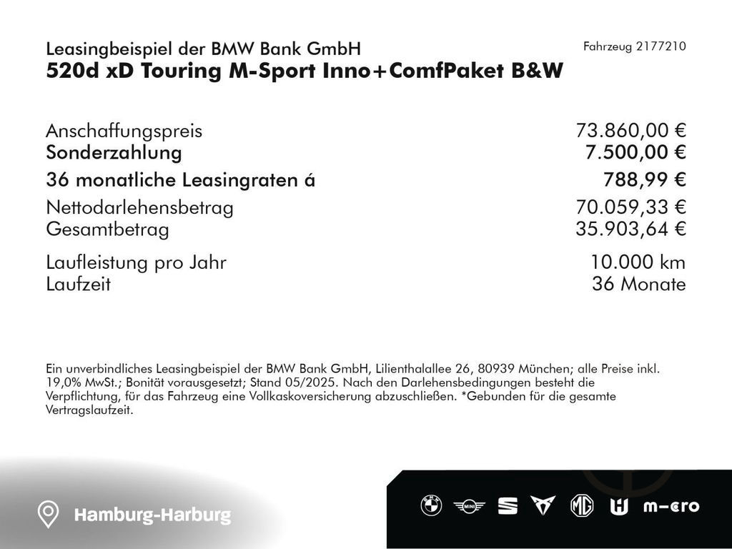 BMW 520d xD Touring M-Sport Inno+ComfPaket B&W Navi