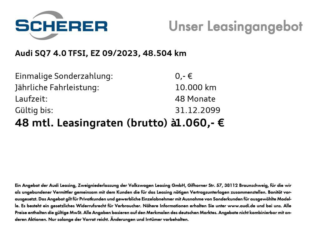 Audi SQ7 4.0 TFSI tiptronic quattro RFK AHK B&O LED G