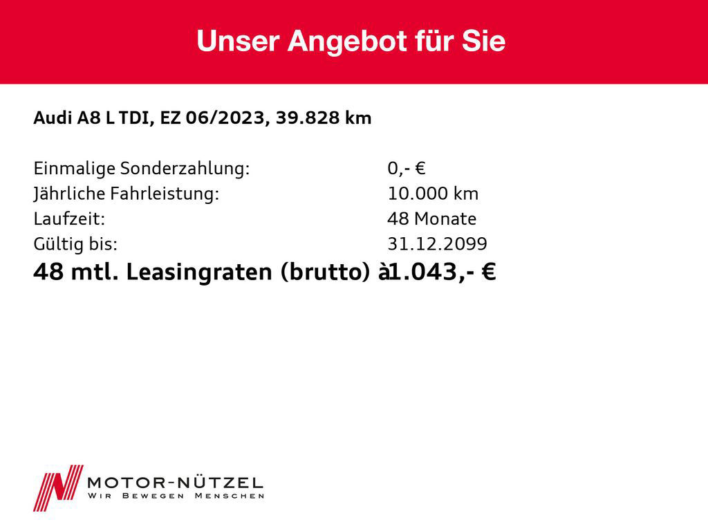 Audi A8 L 50 TDI QU D-MATRIX+AIR+B&O+TV+ACC+PANO+360°