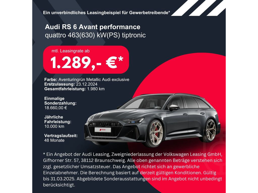 Audi RS6 performance KAM360° B&O SPORTABGAS STANDHZ