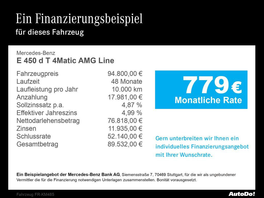 Mercedes-Benz E 450 d T 4Matic AMG+AHK+PANO+BURMEST+360°