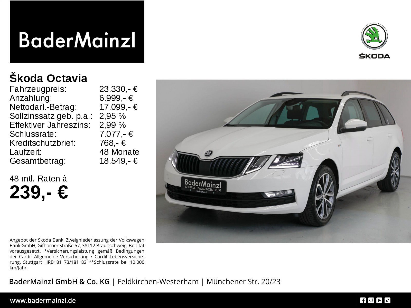 ŠKODA OCTAVIA 2.0 TDI Soleil 4x4 E-Heckk.Keyl. ACC LED