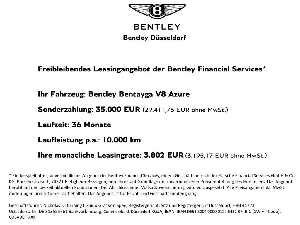 Bentley Bentayga V8 Azure // BENTLEY DÜSSELDOF