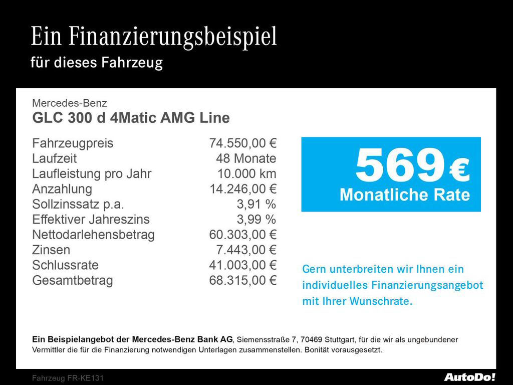 Mercedes-Benz GLC 300 d 4Matic AMG+HUD+PANO+AHK+DIGITAL+360°