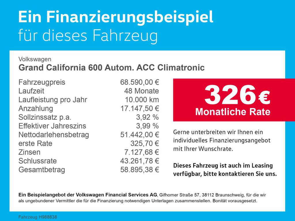 Volkswagen Grand California 600 Autom. ACC Climatronic LED
