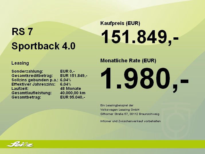 Audi RS 7 Sportback 4.0 TFSI quattro performance *KER