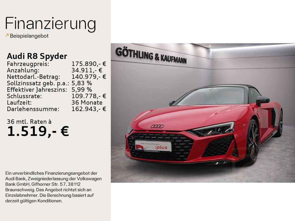 Audi R8 Spyder V10*EUPE 248.930*Keramik*Laser*B&O*Vir