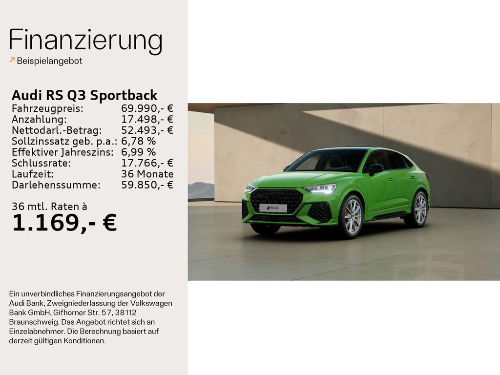 Audi RS Q3 Sportback*280 km/H*Pano*Matrix*Sonos*Virtu
