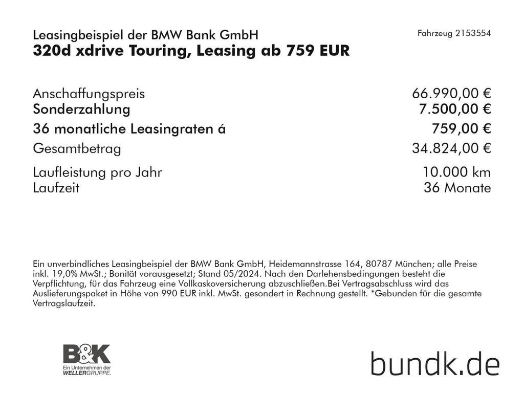 BMW 320d xdrive Touring, Leasing ab 759 EUR