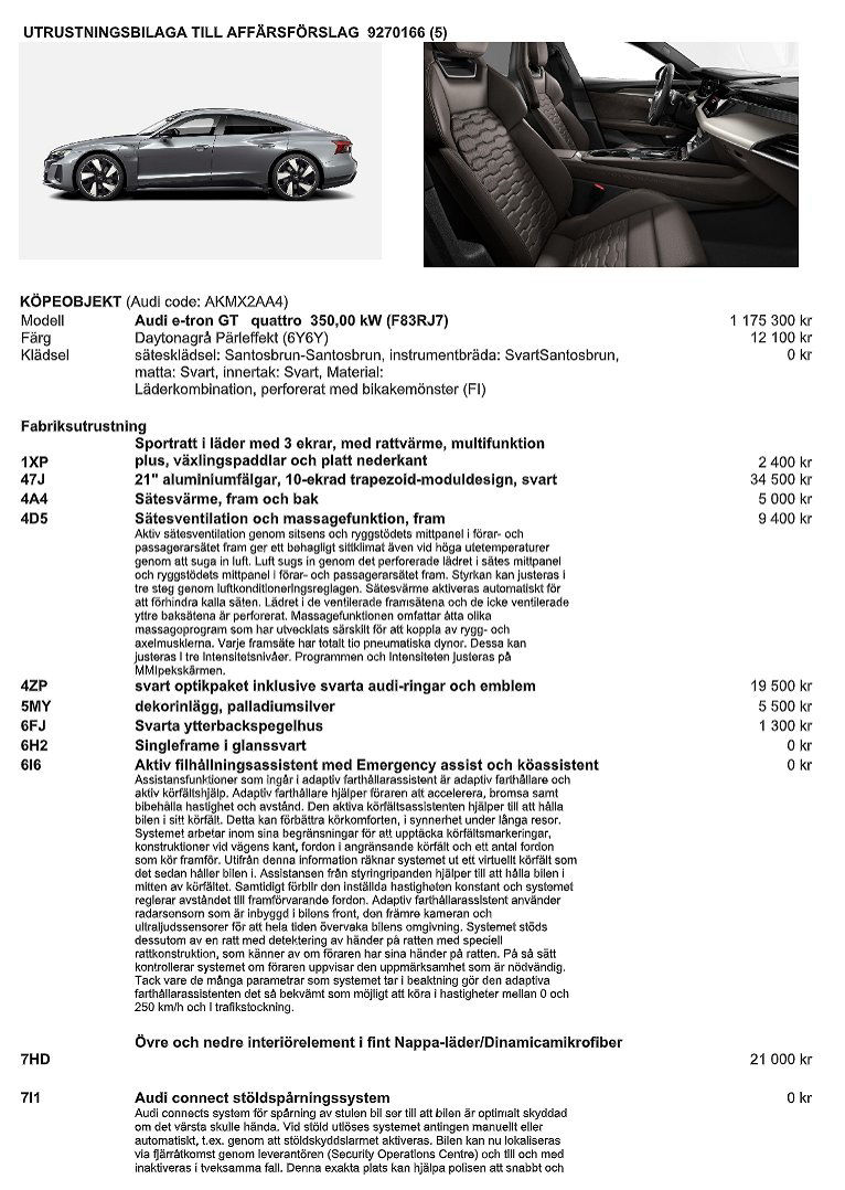 Audi E-Tron GT QUATTRO 476 BANG&OLUFSEN 21TUM