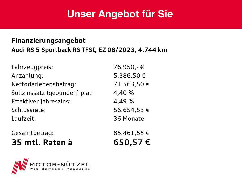 Audi RS5 Sportback MATRIX+B&O+KERAMIK+HuD+ACC+PANO+VC