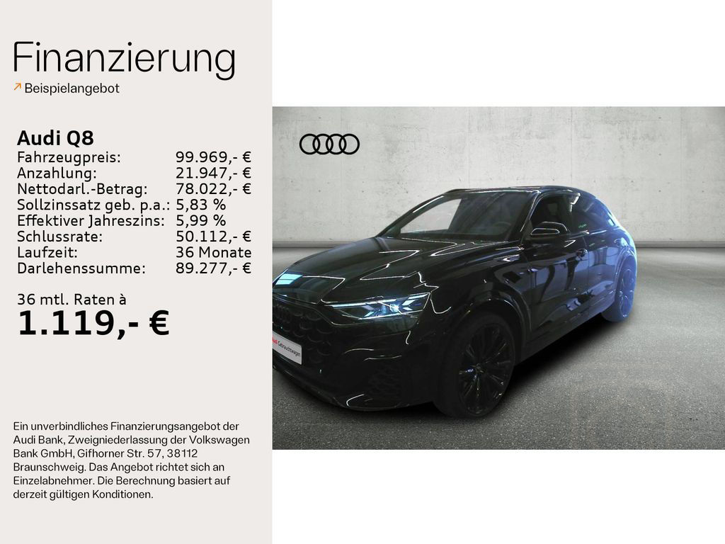 Audi Q8 55 TFSI quattro S-LINE HD-MATRIX*PANO*AHK*S-S