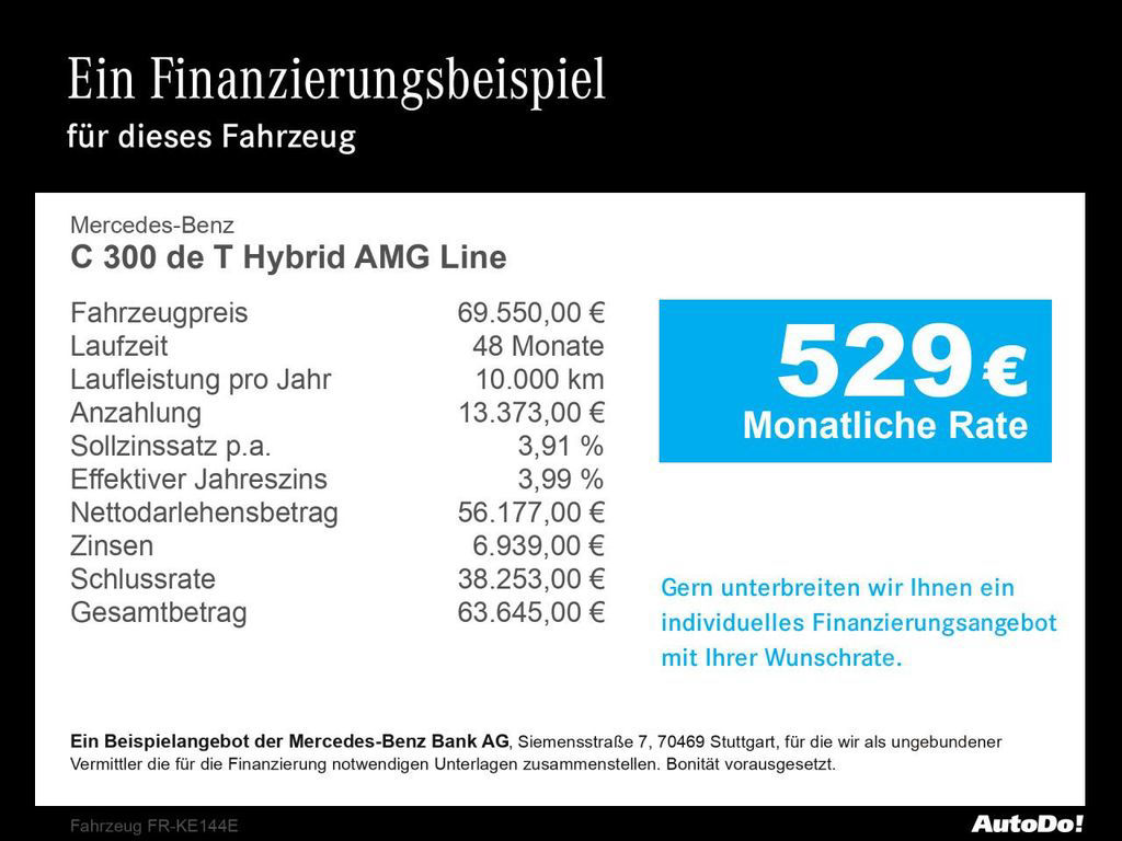 Mercedes-Benz C 300 de T AMG+AHK+PANO+HANDS-FREE+360°+DIGITAL