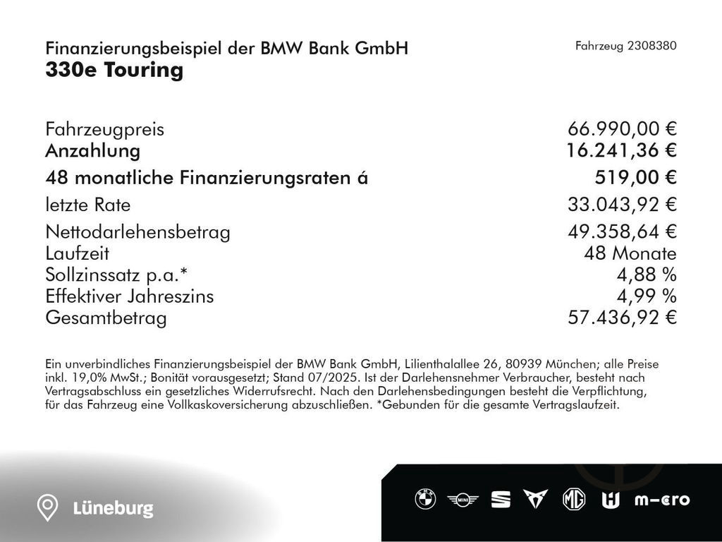 BMW 330e Touring M-SPORT INNOV. COMFO. AHK Bluetooth