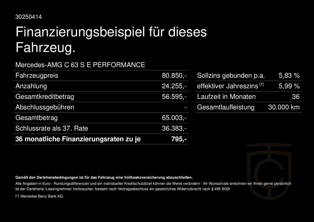 Mercedes-Benz C 63 SE Performance Sitze Aero Real Sound Carbon