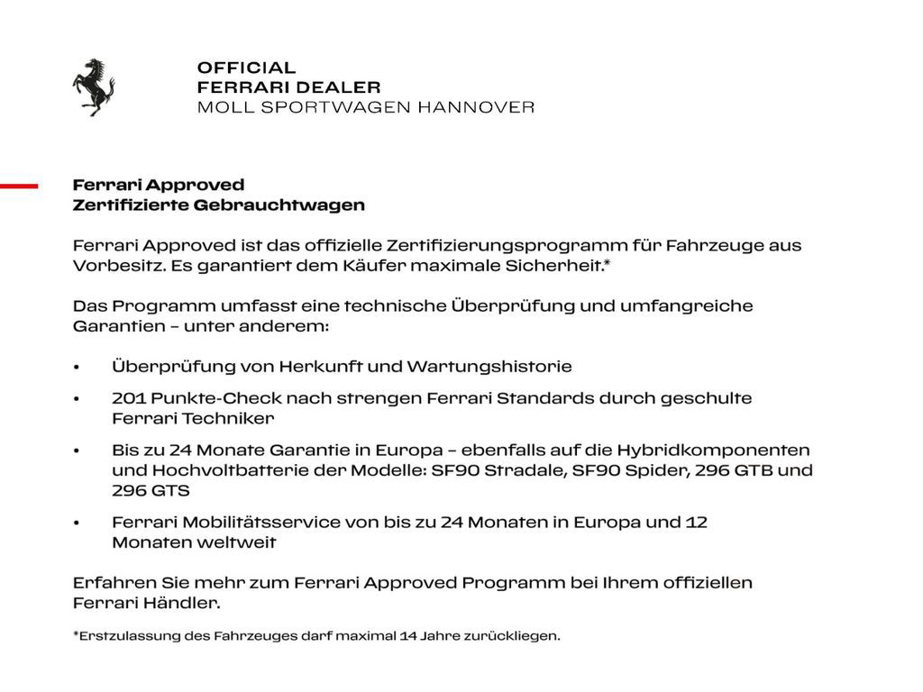 Ferrari 296 GTS Atelier*Lift*Carbon*Lackierte-Nummern