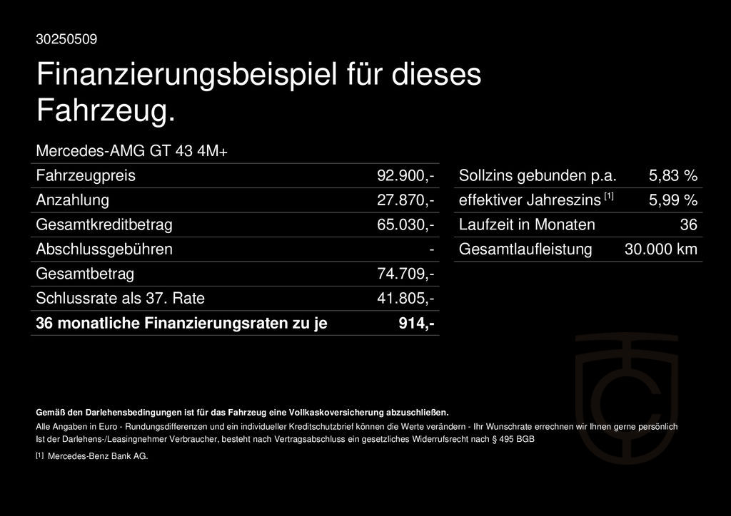 Mercedes-Benz GT 43 4M+ AMG V8 Style Massage Pano KeyGo Nappa