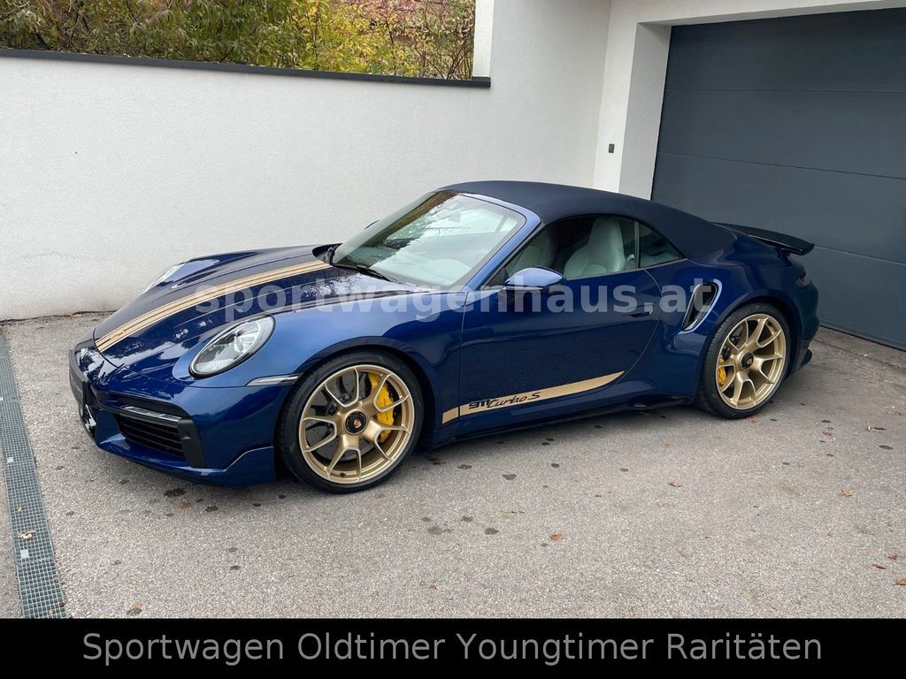 Porsche 911 992 Turbo S Cabrio*Enzianblau*Gold*MWST*