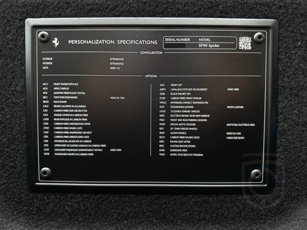 Ferrari SF90 Spider 130.000€ an optionals