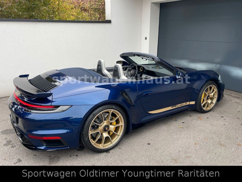 Porsche 911 992 Turbo S Cabrio*Enzianblau*Gold*MWST*