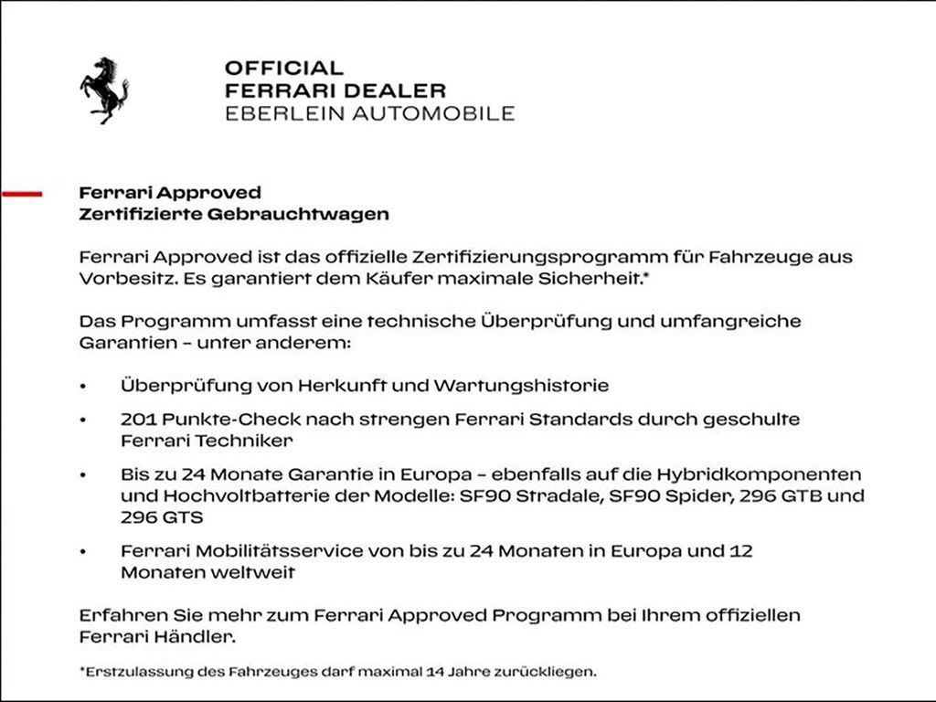 Ferrari 296 GTS 40.000€ an Optionals