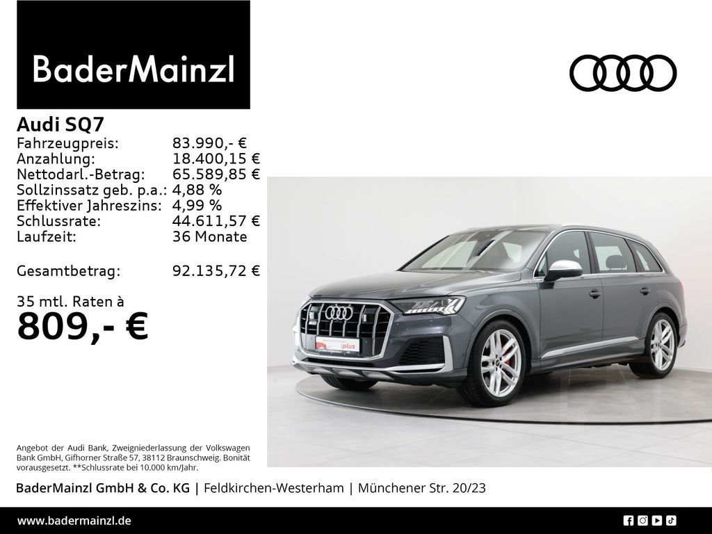 Audi SQ7 4.0 TFSI quattro AHK Stdhz Matrix Pano HUD