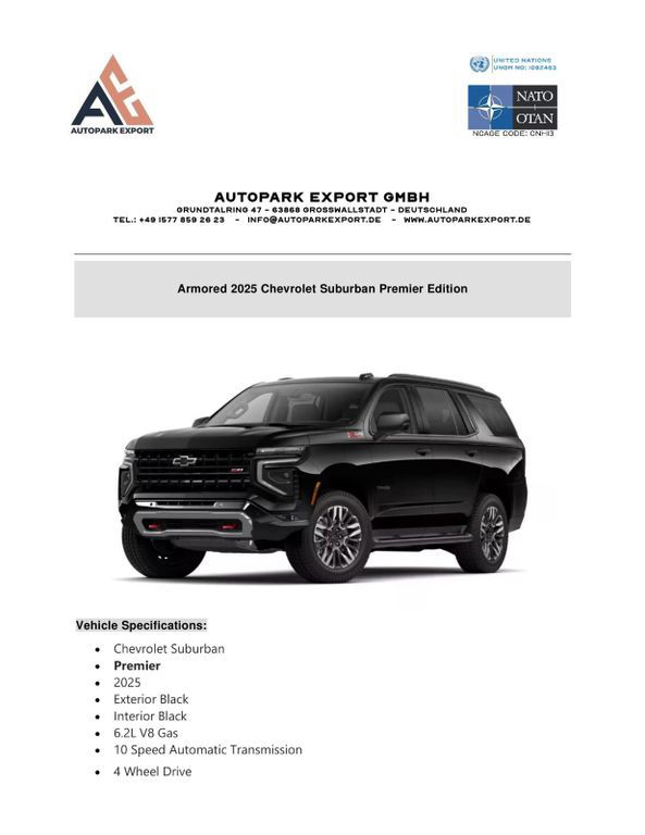 Chevrolet Suburban Premier*ARMORED*B7*GEPANZERT*ARMOURED*