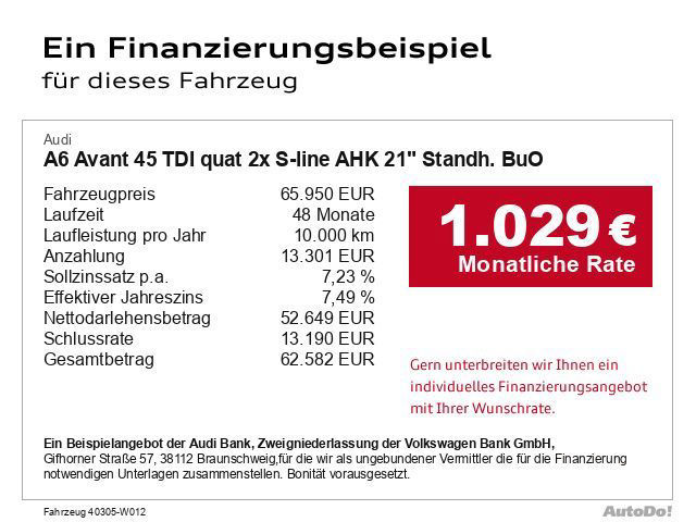 Audi A6 Avant 45 TDI quat 2x S-line AHK 21" Standh.