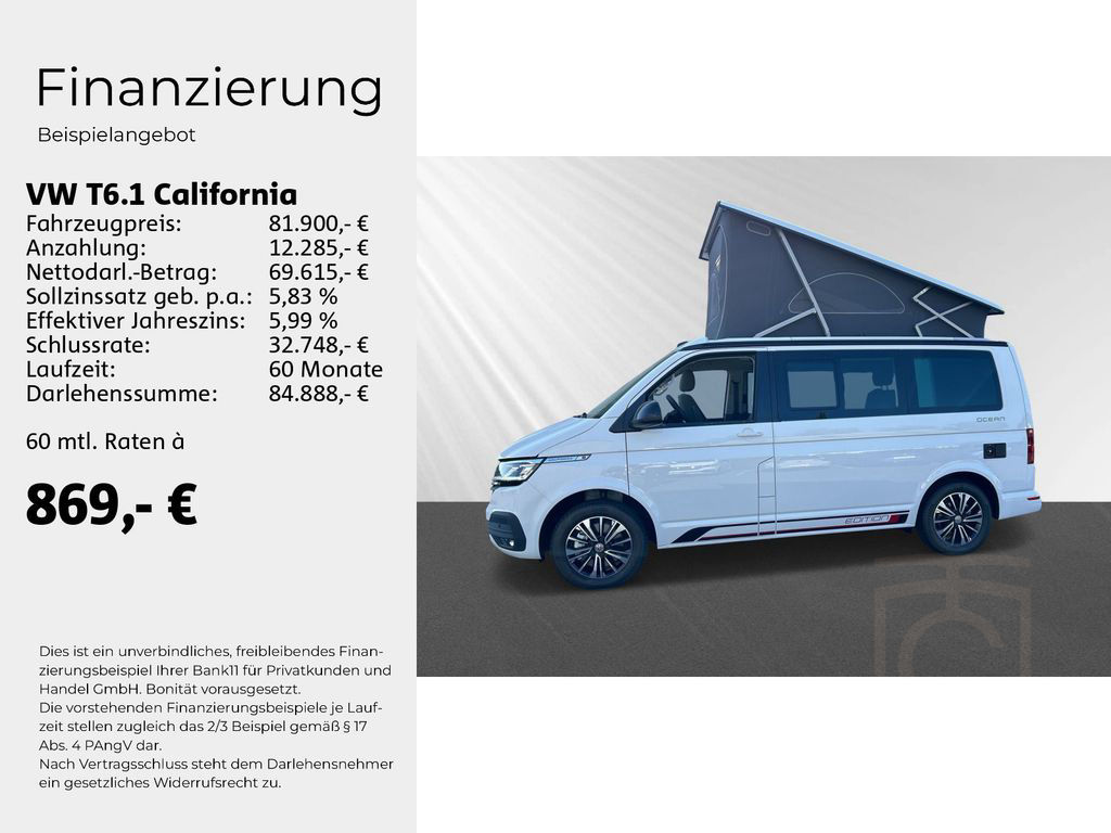 Volkswagen T6.1 California Ocean 2.0 TDI Autom.+ LED+ Navi+