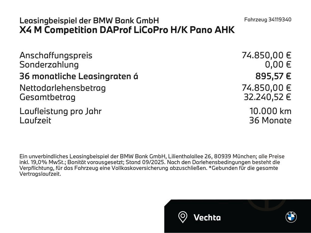 BMW X4 M Competition DAProf LiCoPro H/K Pano AHK HUD