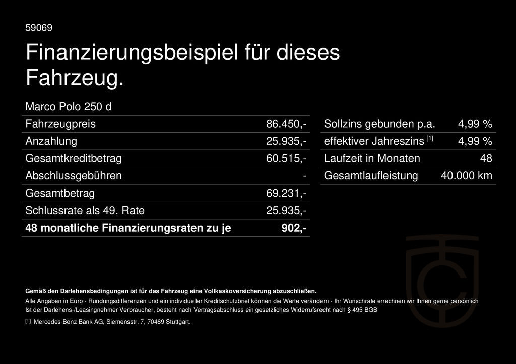 Mercedes-Benz Marco Polo 250 d MBAC LED Distr. Standhzg Kamera