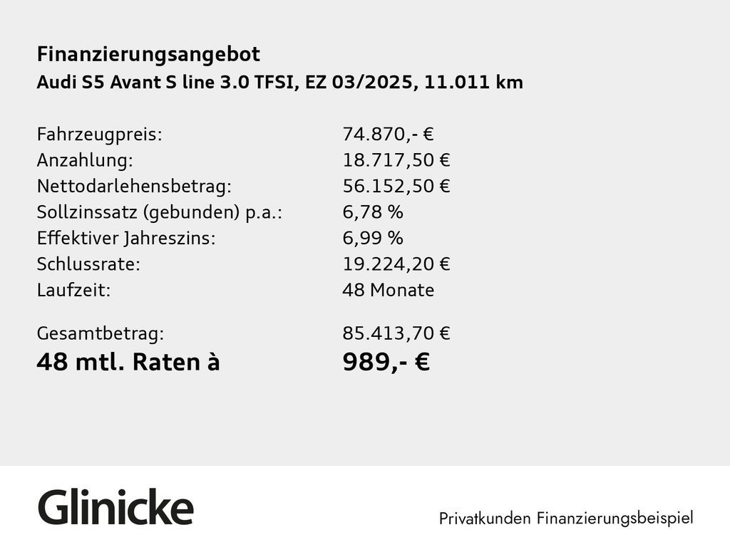 Audi S5 Avant 3.0 TFSI quattro AHK, NAVI, RFK