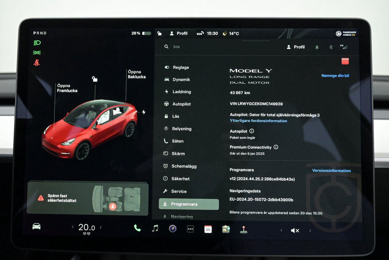 Tesla Model Y Long Range AWD Autopilot 20" Pano