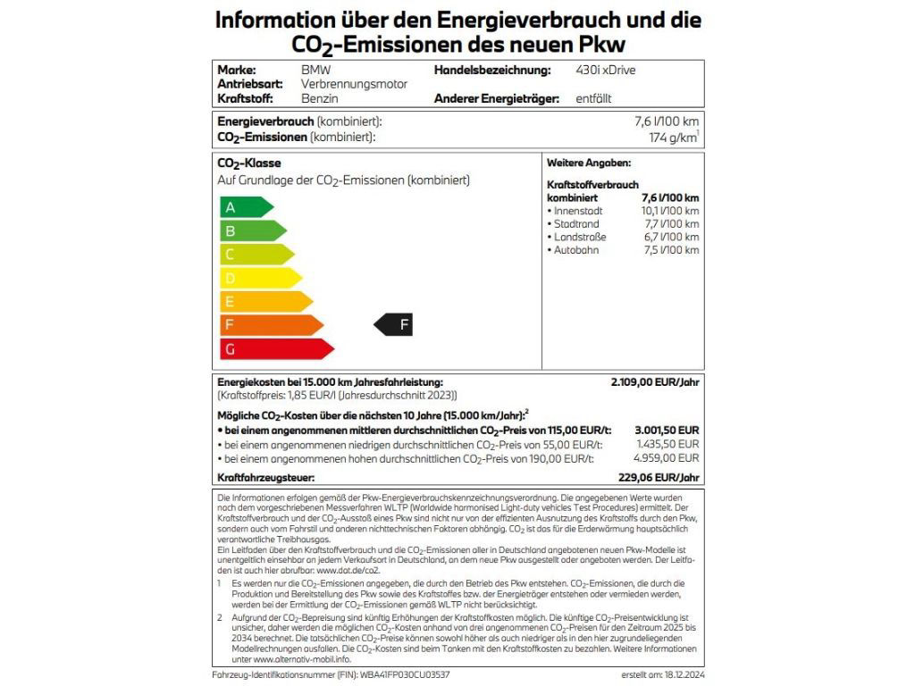 BMW 430 i xDrive M Sport Cabrio Navi Lhz Shz LED HiF